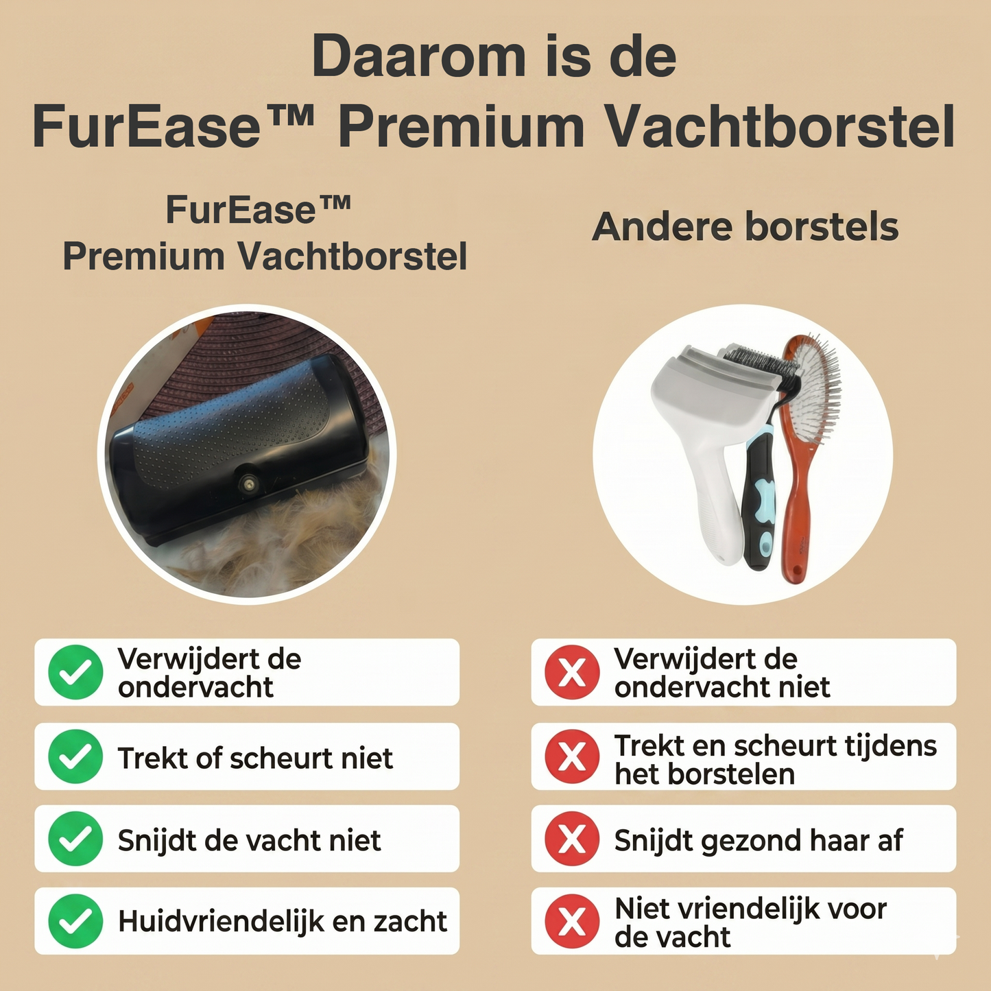 FurEase™ Premium Vachtborstel
